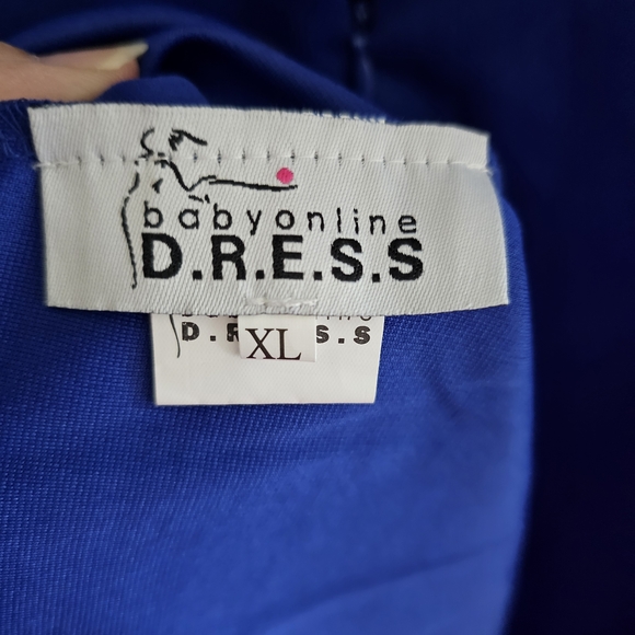 NWT Women's Dress with Gold Lace Embellishments, Royal Blue, Size XL - Picture 6 of 7